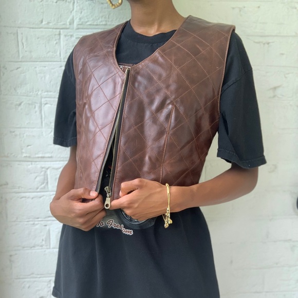 Vintage Campagnie Express Leather Vest - Picture 3 of 6